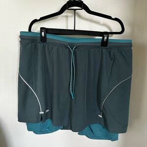 Fabletics men's running shorts with liner